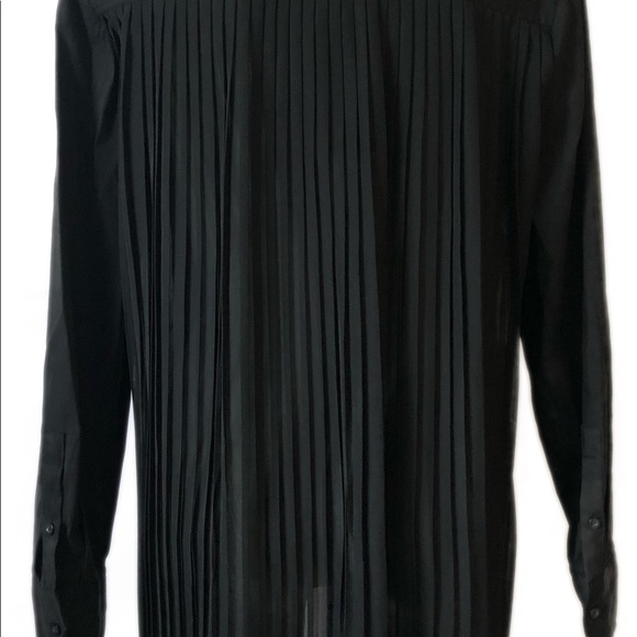 🆕 JEANNE BEKER Long Chiffon Pleated Back Shirt - Picture 3 of 7